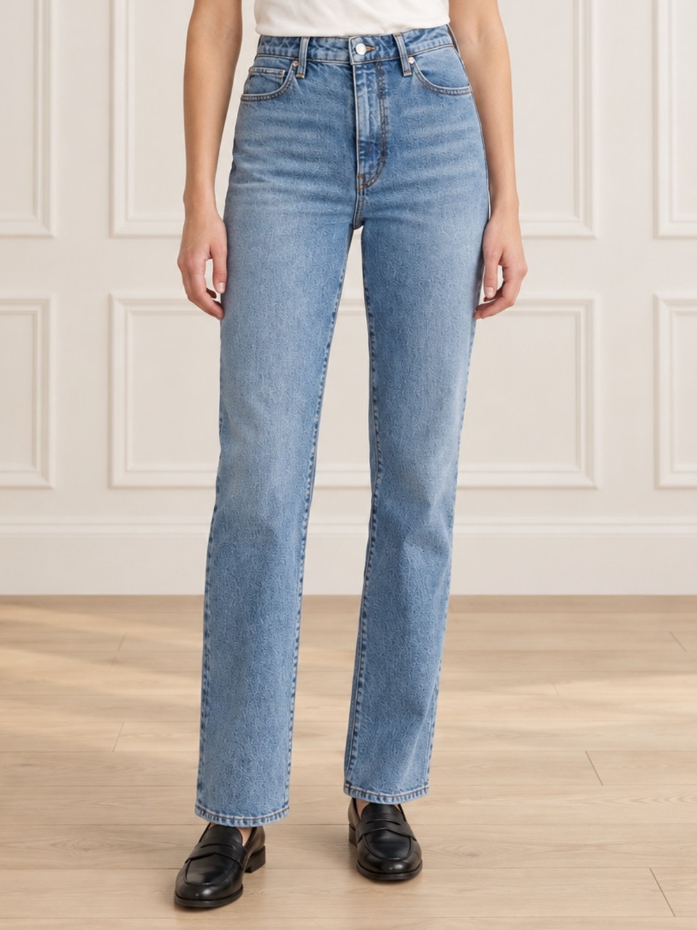 FRAME The Ruler Jeans Size 26 Indio High Rise Straight Leg Light Wash Stretch
